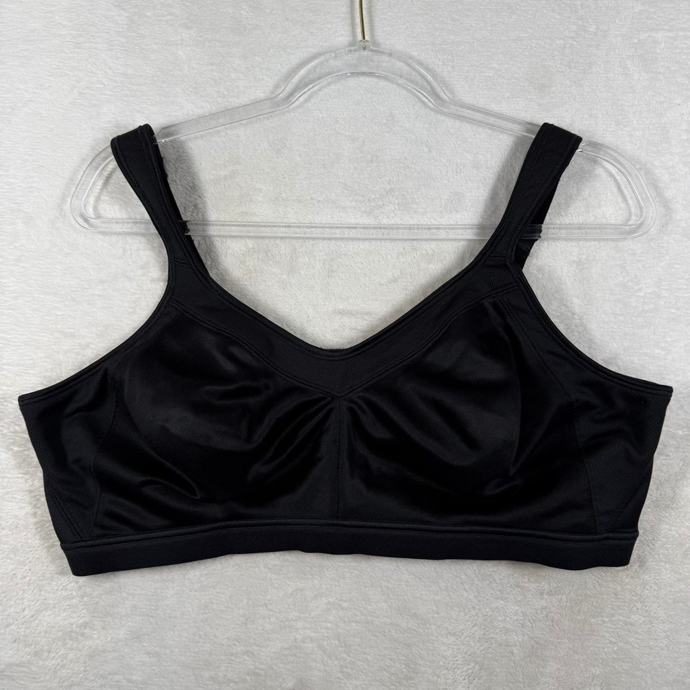 Playtex 18 Hour 4159 Black Wireless Full Coverage Support Bra 44D Plus Size Mens